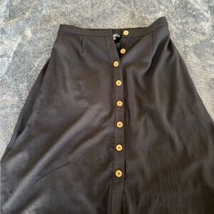 Lulu's Black Midi A-Line Skirt